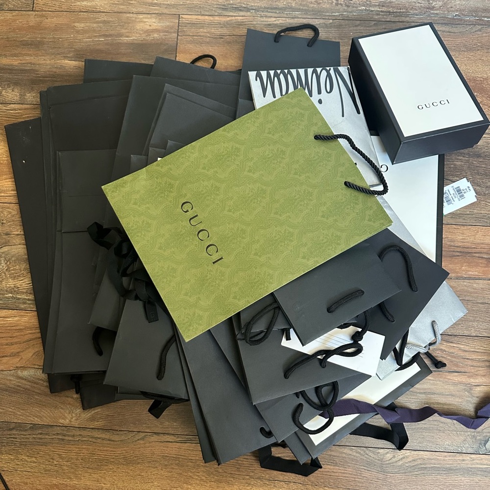 Gucci Olive and Black Shopping Bags Collection